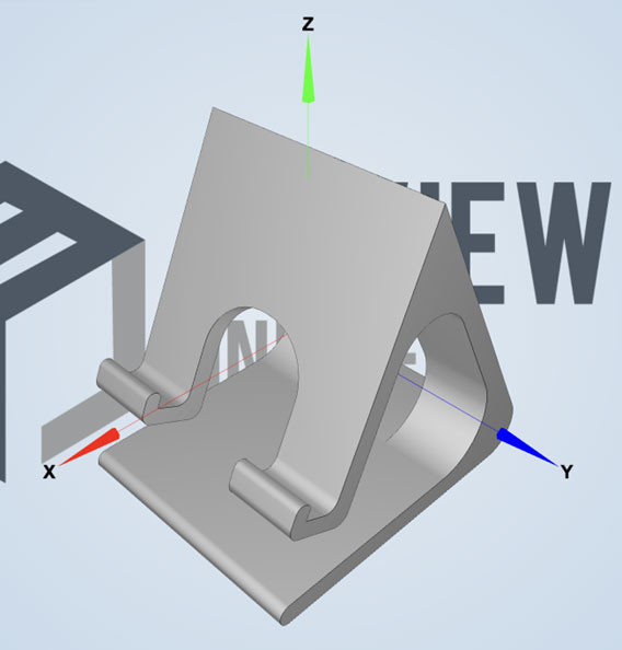 A simple STL 3D model (e.g., a mechanical part) displayed in 3DVieweronline